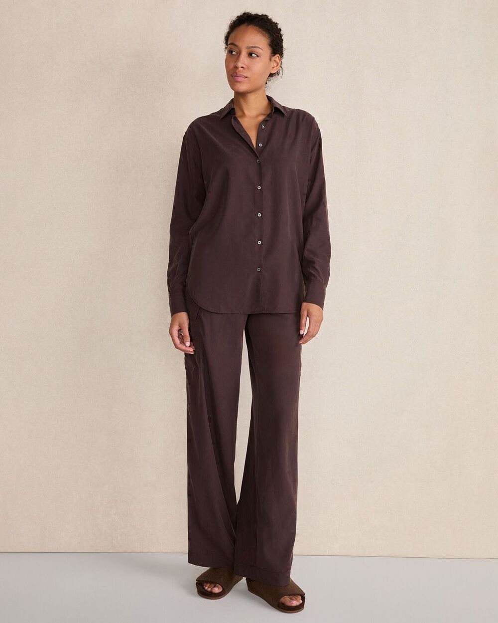 Haven $246 Well Within Drapey Modal pajama set Blackcurrant Womens Small NEW